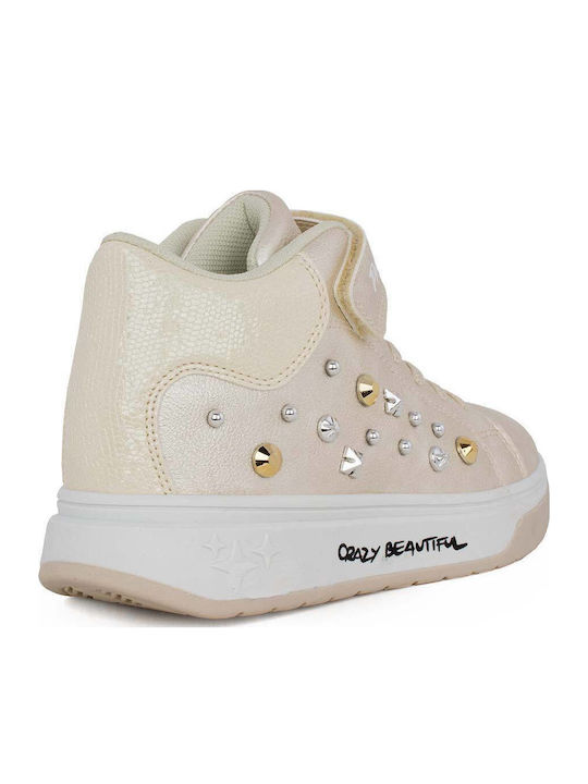 Anatomical Kids Boots with Velcro Beige
