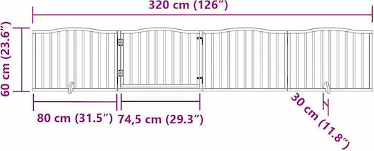vidaXL Divider Dog in White Color 320 x 60cm