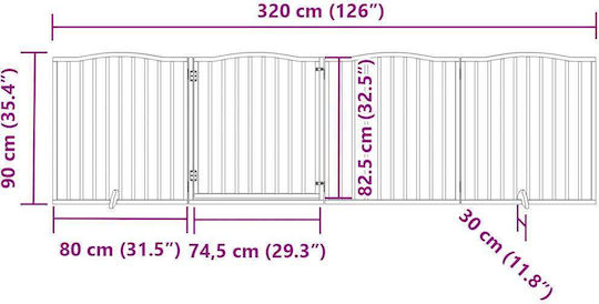 vidaXL Divider Dog in White Color 320 x 90cm