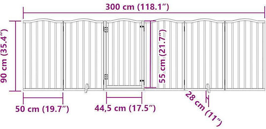 vidaXL Divider Dog in White Color 300 x 90cm