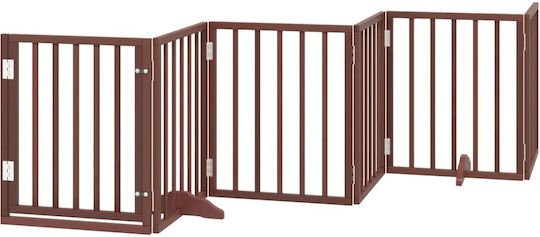 Vidaxl Hundegitter Faltbar 6 Paneele 300cm Pappelholz Braun