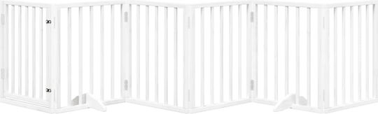 Vidaxl Dog Gate Foldable 6 Panels 300cm Poplar Wood White