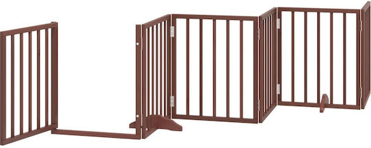 Vidaxl Hundegitter Faltbar 6 Paneele 300cm Pappelholz Braun