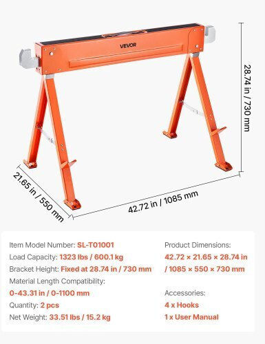 Vevor Painting Easel 600kg 2pcs