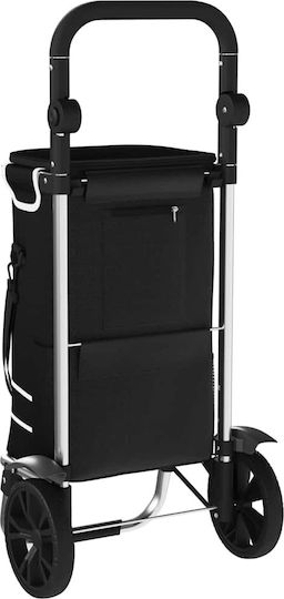 Stoff Einkaufswagen Klappbar Schwarz 21x21x100.5cm