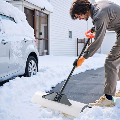 Vevor Plastic Snow Pusher Shovel 30in Heavy Duty Winter Snow Plow Driveway