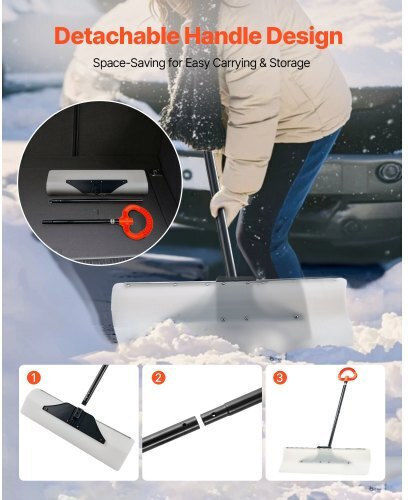 Vevor Plastic Snow Pusher Shovel 30in Heavy Duty Winter Snow Plow Driveway