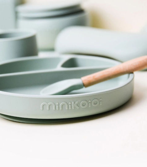 Minikoioi Baby Food Plate Portions made of Silicone Green