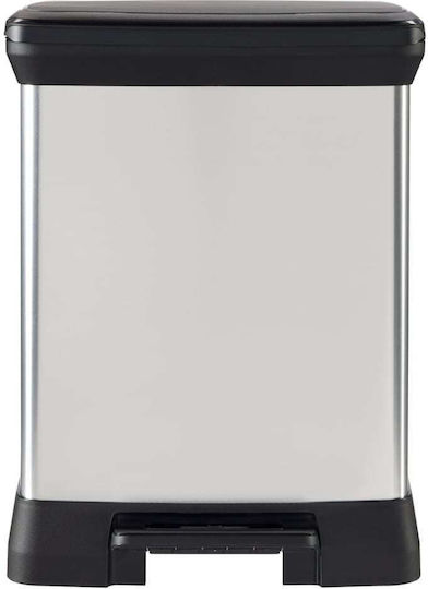 Curver Recycling Waste Bin Plastic with Pedal Silver 30lt