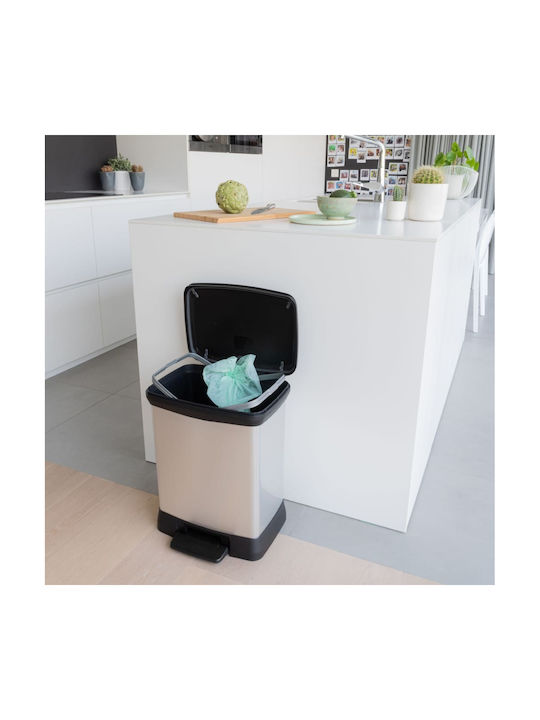 Curver Waste Bin Recycling Plastic with Pedal Silver 30lt 1pcs