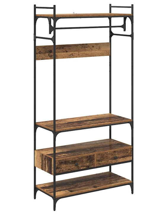 vidaXL Cuier de podea din Lemn Maro 89x39x184.5cm