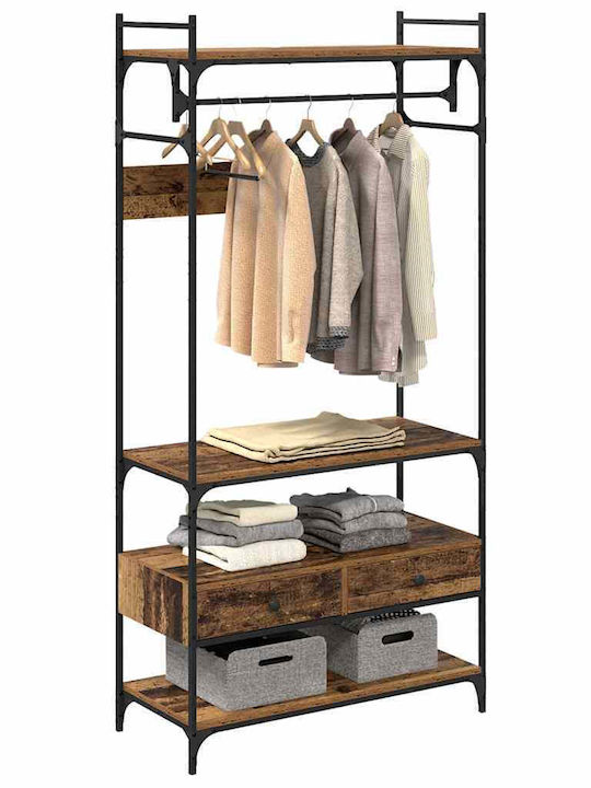 vidaXL Cuier de podea din Lemn Maro 89x39x184.5cm