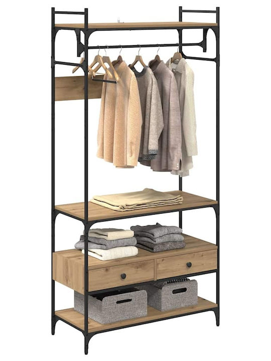vidaXL Kleiderständer Braun 89x39x184.5cm