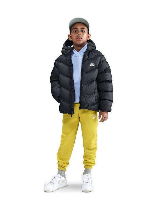 Sportswear Kids Sports Long Jacket with Hood Black