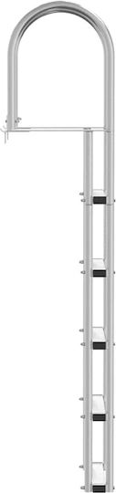 vidaXL Σκάλα Πισίνας από Αλουμίνιο 45x11.5x190εκ. Ασημί 42011355