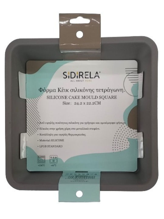 Sidirela Backform für Torte Quadratisch aus Silikon 22,2x22,2x6,2cm Braun