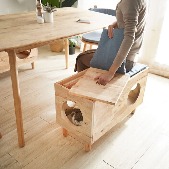 Katzenbett Nextdeco Naturales Massives Holz Υ47x73x35cm
