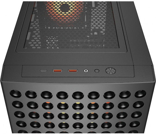 Cougar Airface Eco RGB Gaming Midi Tower Κουτί Υπολογιστή με Πλαϊνό Παράθυρο Μαύρο