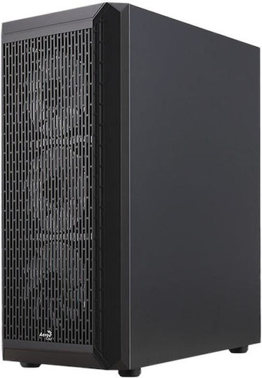 Aerocool Beam V2 Gaming Midi-Turm Computergehäuse mit Seitenfenster und RGB-Beleuchtung Schwarz
