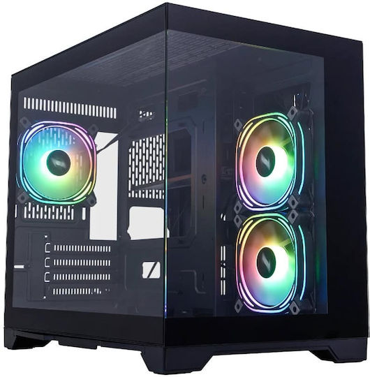 1STPLAYER MV6-TP Gaming Mini Tower Κουτί Υπολογιστή με Πλαϊνό Παράθυρο και ARGB Φωτισμό Μαύρο