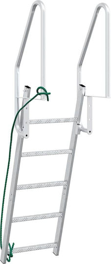 vidaXL 5 Steps Folding Boat Ladder