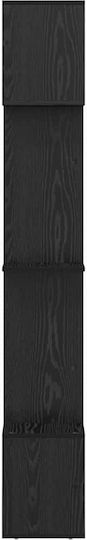 Kids Wooden Bookcase Black 92x29x188cm