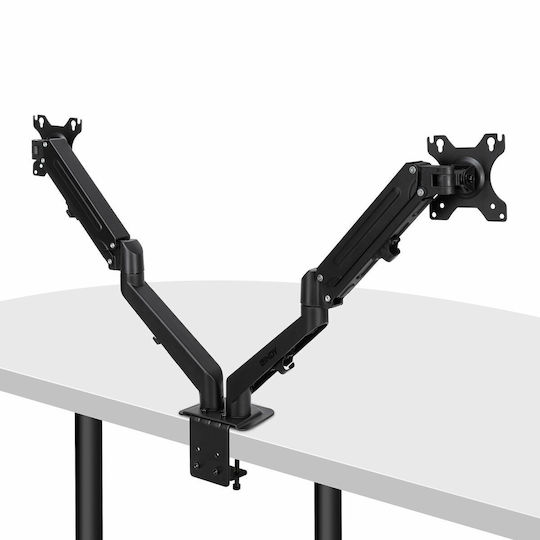Lindy Schwarz Schreibtisch Halterung für 2 Monitore mit Arm
