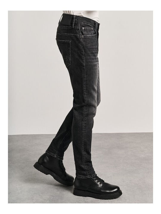 Simon Men's Jeans Pants Elastic with Regular Fit Gray