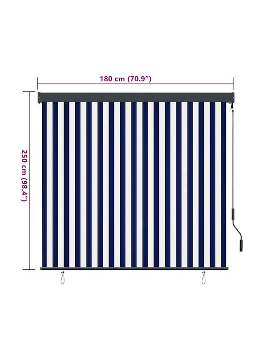 vidaXL Rollos Partieller Blackout Blau P180xH250cm 362081