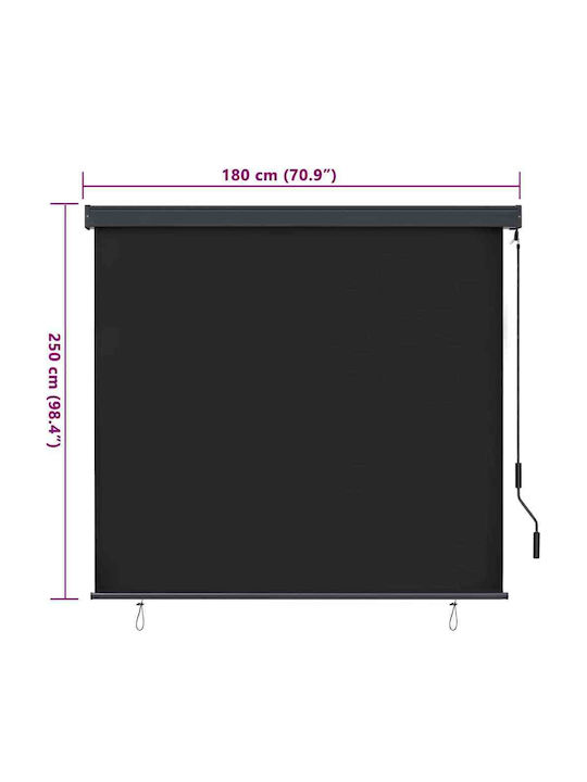 vidaXL Rollos Mischer Blackout Grau P180xH250cm 362084