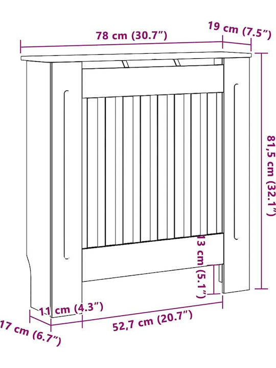 Vidaxl Radiator Cover 2 Pcs White 78 X 19 X 81.5 Cm