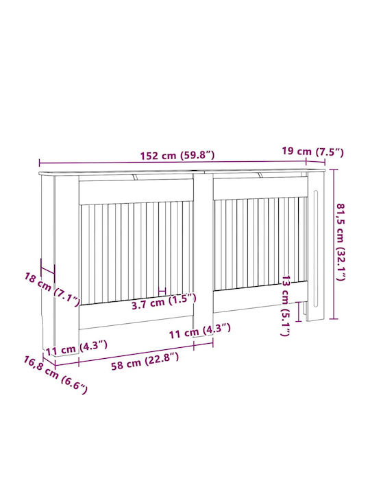 Vidaxl Bettgestell Schutzmatte 2 Stück Grau 152 x 19 x 81,5 cm