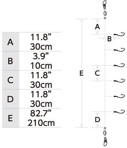 Hayabusa Sabiki Rigs UV Length 2.10m Quantity 34-41mm Gold No 12