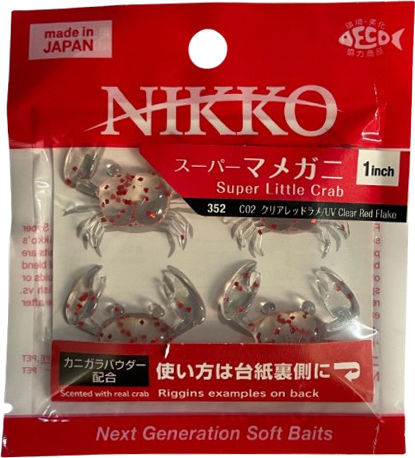 Silicone Nikko Super Little Crab 2.5cm 4pcs Scented Crabs UV Blue Glow Flake