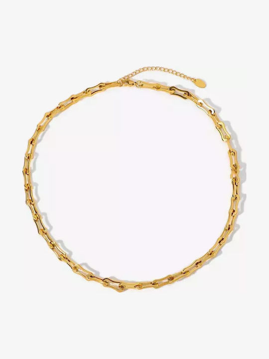 Art Gold Plated Steel Neck Chain Art Gold Plated Steel Neck Chain