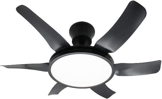 Keskor Deckenventilator 76cm mit Leuchte Schwarz