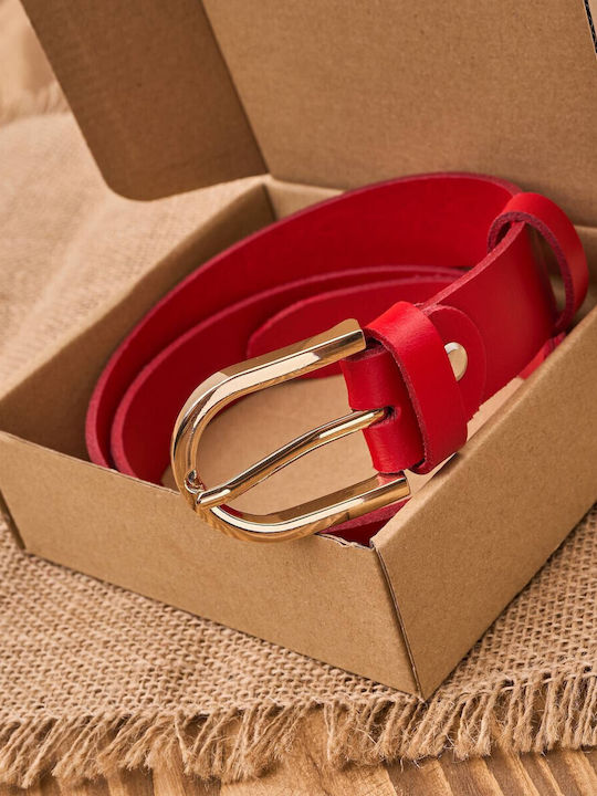 Leder Damen Gürtel Rot