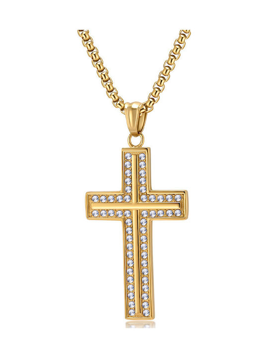 Legend Accessories Ατσάλινος Σταυρός Επιχρυσωμένος