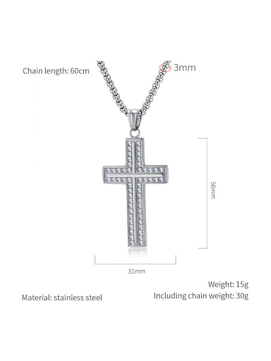 Legend Accessories Σταυρός από Ατσάλι με Αλυσίδα