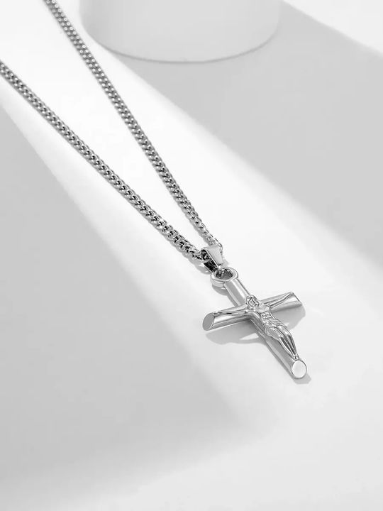 Legend Accessories Men's Cross with the Crucified from Steel with Chain