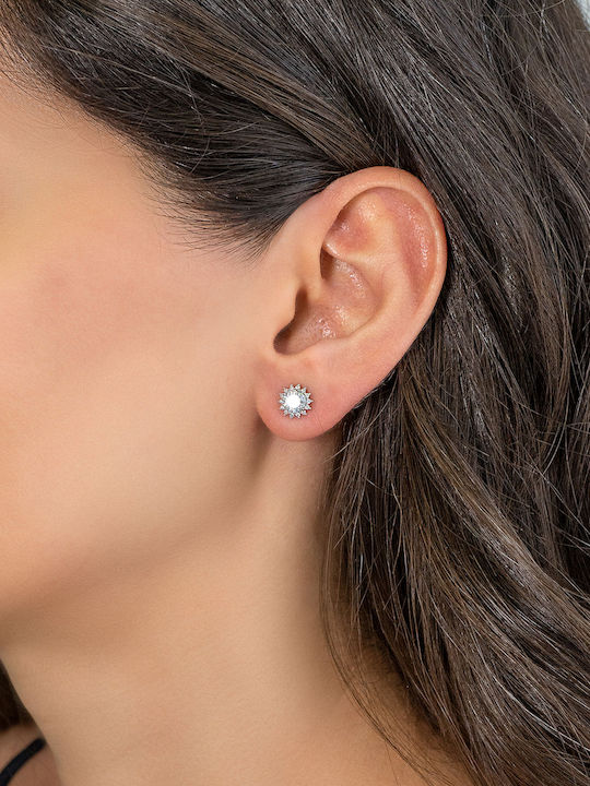 Kiriakos Gofas Silver Earrings with Moissanite