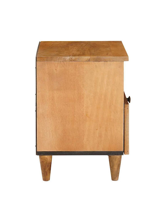Bedside Table Made of Solid Mango Wood 40x33x46cm