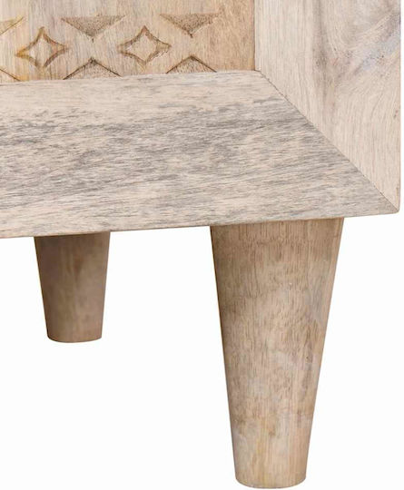 Bedside Table Made of Solid Mango Wood 50x33x60cm