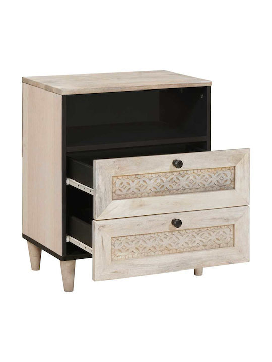 vidaXL Bedside Table Made of Solid Mango Wood 50x33x60cm