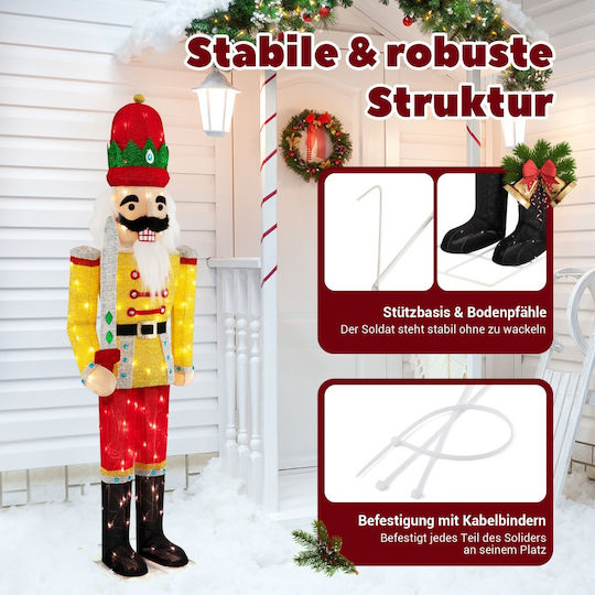 Costway Costway Gigantische Nussknacker Figur Mit LED-Lichtern 166 Cm