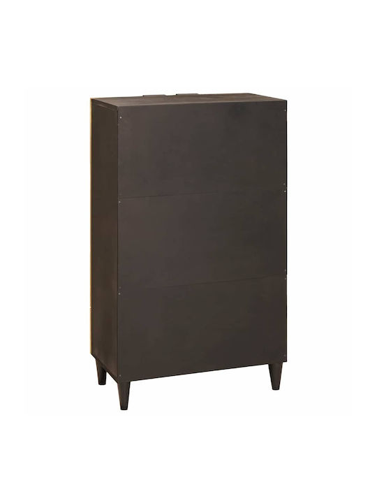 Sideboard Wooden with Drawers Black, Gold 60x33.5x100cm