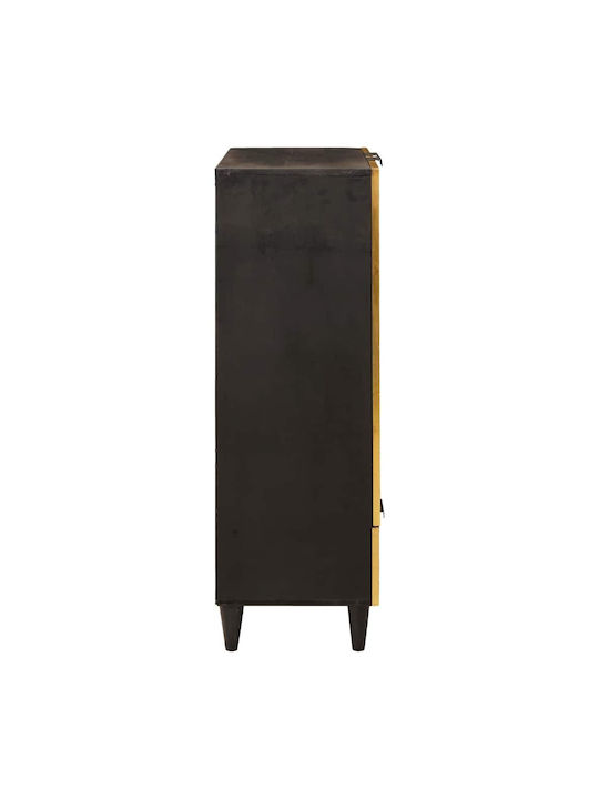 Sideboard Wooden with Drawers Black, Gold 60x33.5x100cm