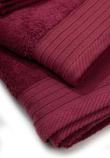 Dimcol Hand Towel Piqué 40x60cm Bordeaux Weight 500gsm