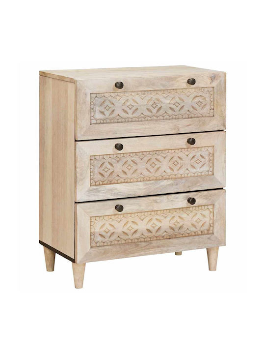 Bufet din Lemn Masiv cu Sertare Alb 60x33x75cm
