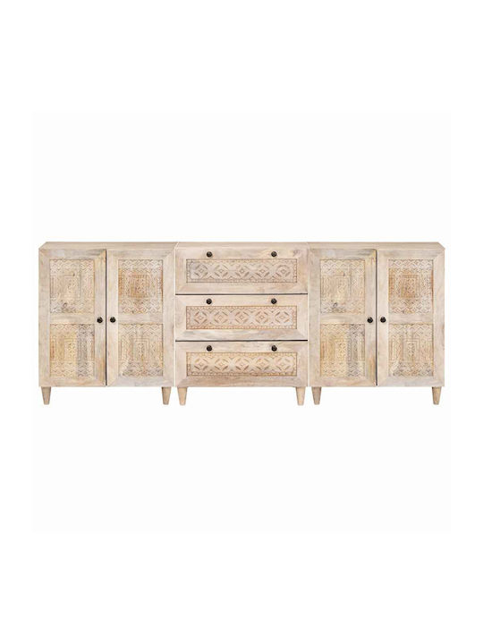 Bufet din Lemn Masiv cu Sertare Alb 60x33x75cm